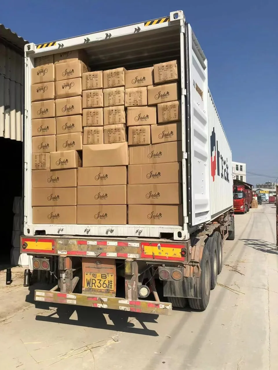 Goods loaded into a container for shipment.